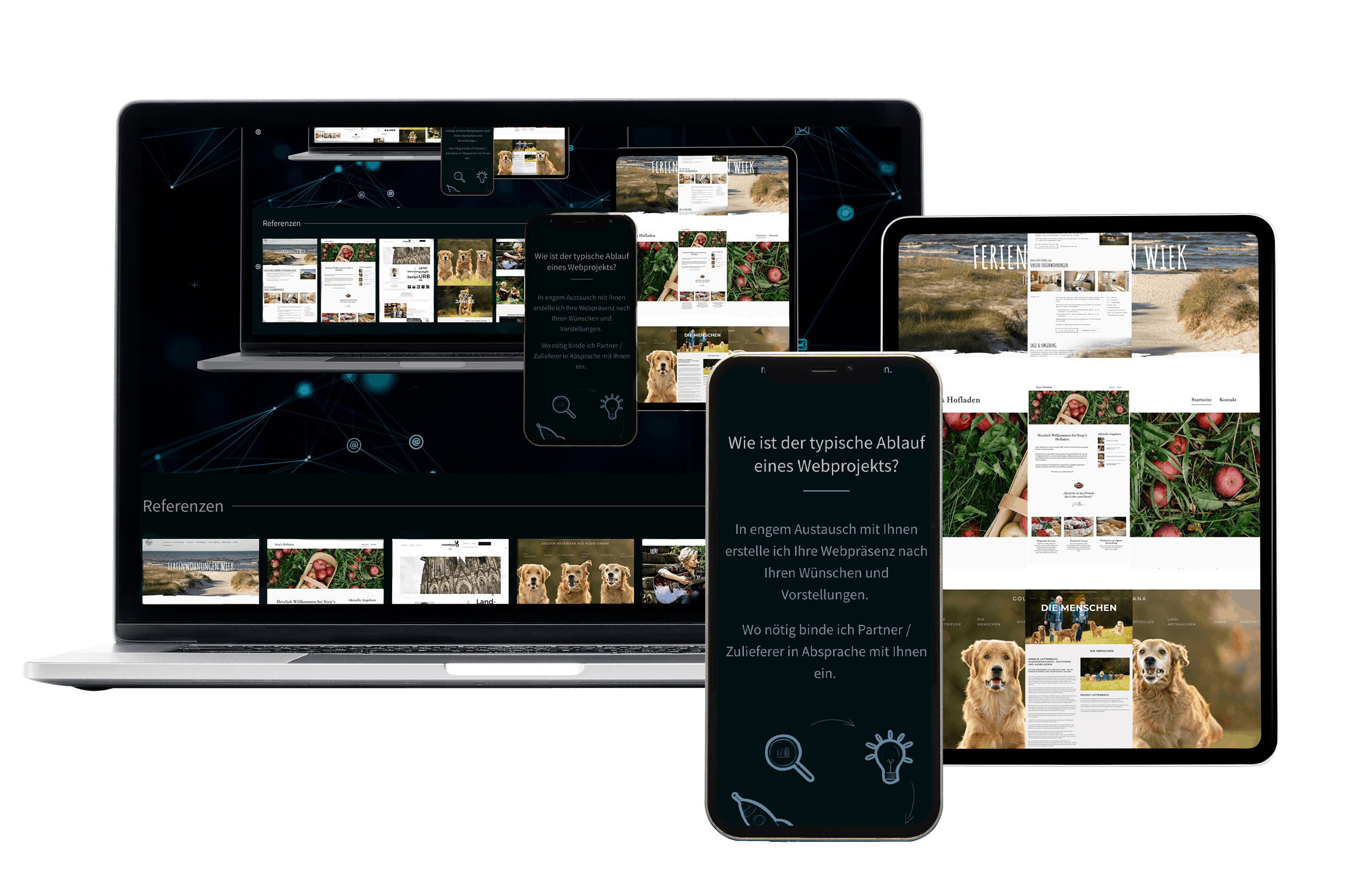 Darstellung von Webdesign Referenzen auf unterschiedlichen Endgeräten